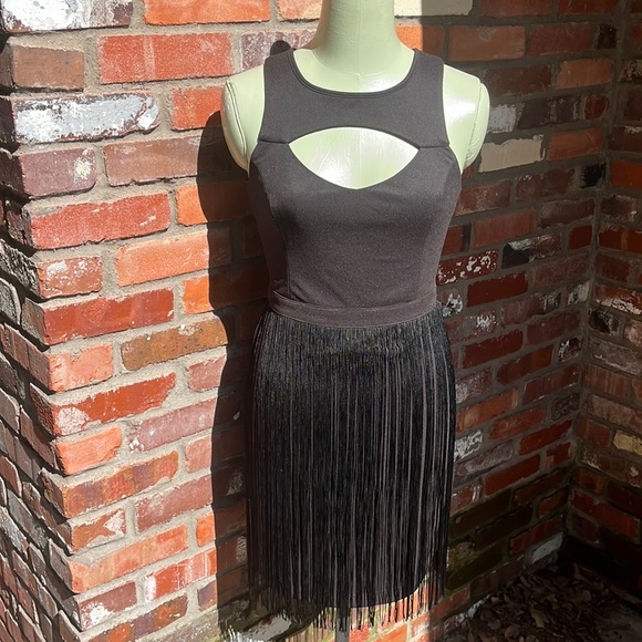 Ark & Co Dresses & Skirts - Ark & Co Black Fringe Dress size Small